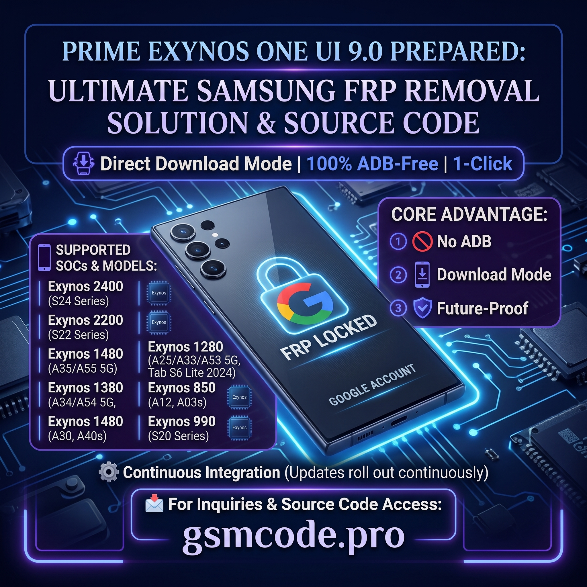 Samsung Exynos FRP One UI 9.0 (latest security level) - Full Source Code
